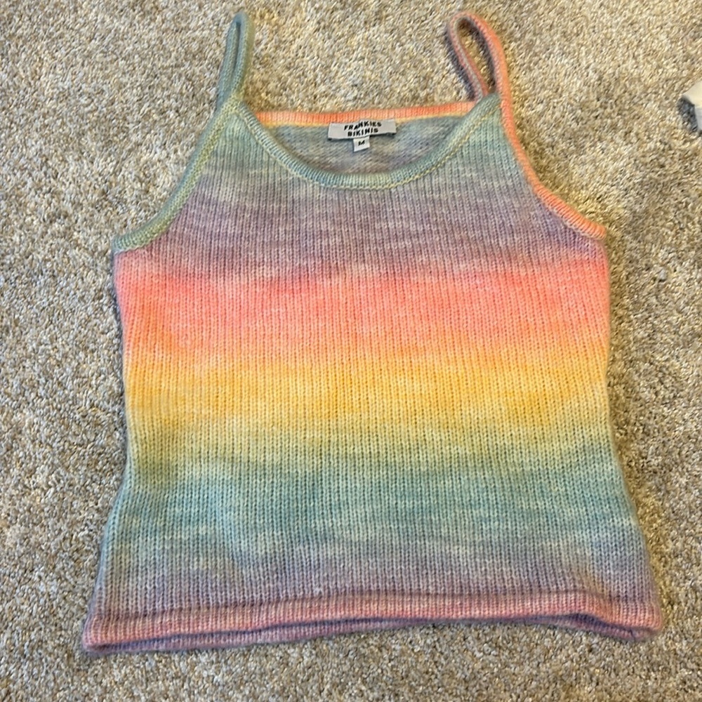 Frankie’s bikinis knit multi color top. Sooo cute. Size medium. Never worn